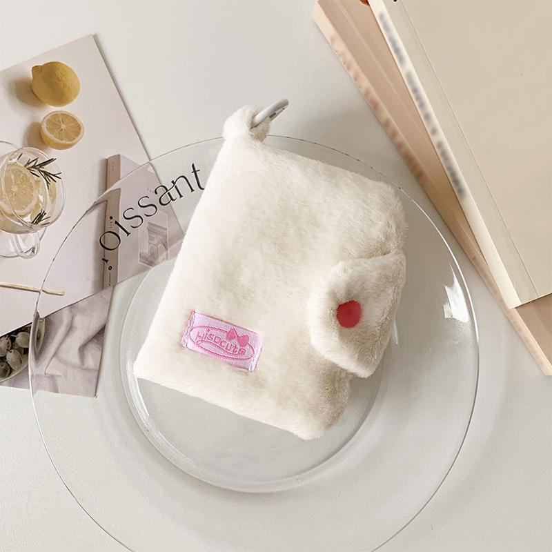 

1 шт. Кошелек Изысканная сумка для наушников Элегантные мини-сумки для хранения Визитница Подвеска Милый плюшевый дизайн Аксессуары для сумки 10,3x8 см белый