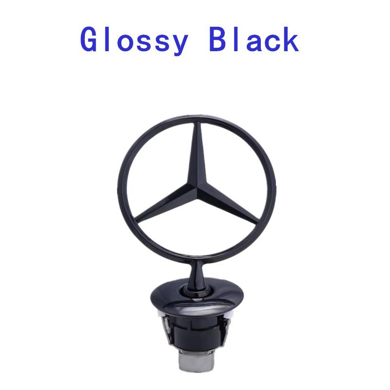 BWD1 Hot 2026 New For Benz 44mm 3D Metal Blue Chrome Star Bonnet Hood Emblem For Mercedes Benz W124 W212 W204 W205 W210 W220 W221 A18