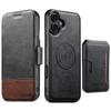 Suteni Q06S3 3-in-1 Splicing Detachable Vertical Flip Wallet MagSafe Leather Phone Case