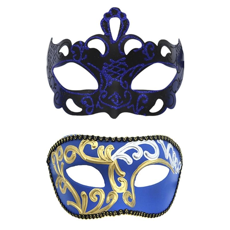Couple Masquerade Mask for Women Men Halloween Half Face Mask Masquerade Eye Mask for Masquerade Halloween Wedding Prom