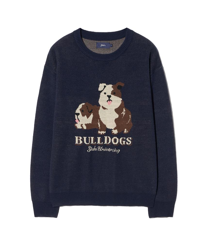 YALE Baby Bulldogs Round Knit_Navy