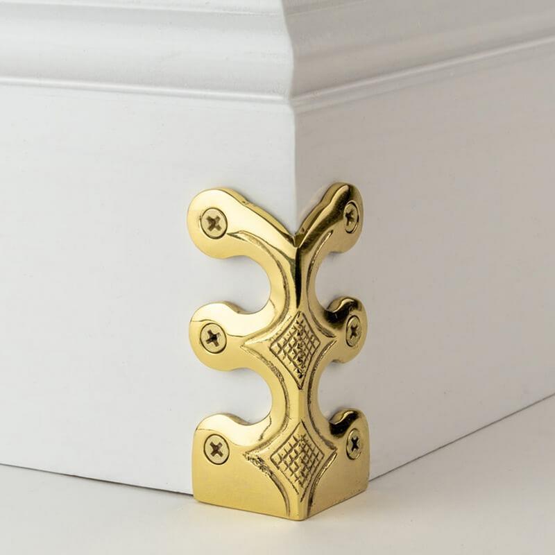 Vintage Base Board Corner Protector Solid Brass Skirting Board Corner Brackets Safety Edge Skiffer Corners Edge Cover Protectors