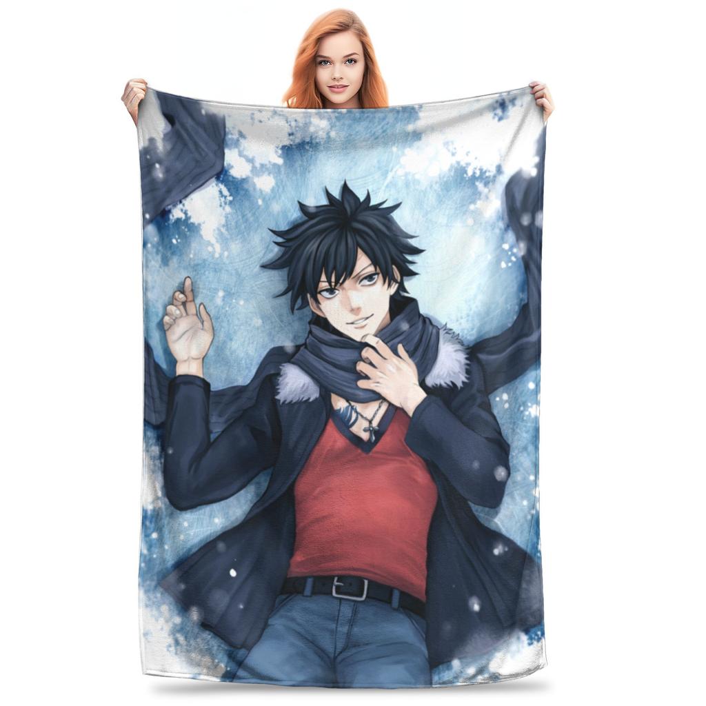Fairy Tail Knitted Blanket Flannel  Super Soft Throw Blankets for Outdoor Travel Bedspread