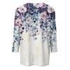 Women's T Shirt Tee Print 3/4 Sleeve Daily Weekend Fashion Basic Square Neck  Regular Top