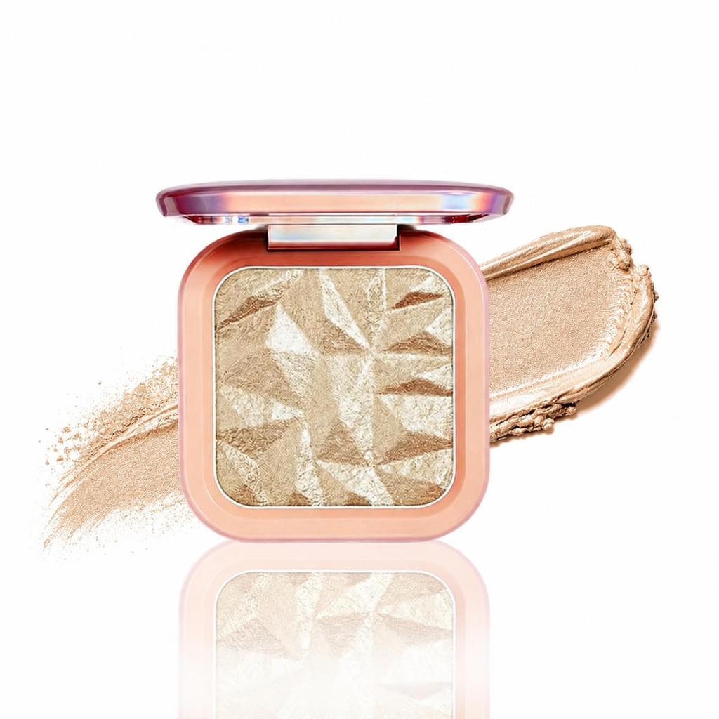 LIANGNISHI Highlight Powder 02 Nude Pink 4 Shades Matte & Pearl Glow Fine Glitter Face Highlighter Contour Shading Makeup Palette Beginner