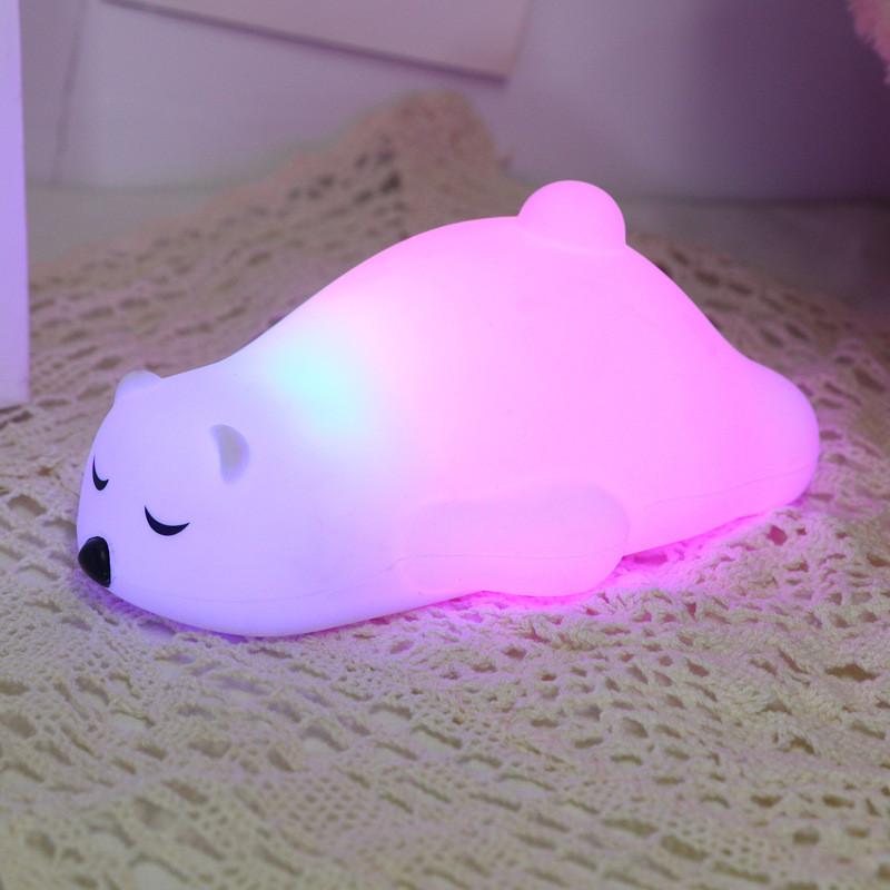 Cat Dinosaur Unicorn Silicone Night Light Mushroom Dog Lamp Kids Room Decor Gift