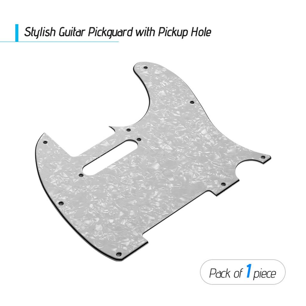 3Ply Guitar Pickguard with Single Coil Pickup Hole for Electric Guitar White Pearl