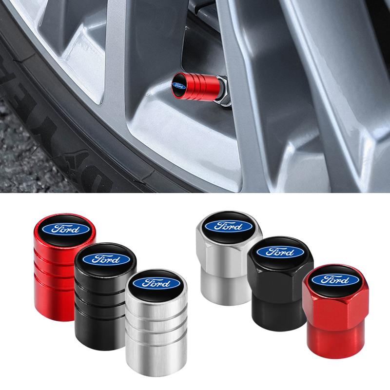4Pcs 3D Aluminum Alloy Car Wheel Tire Air Valve Dust Caps For Ford MAX Ranger Focus Fiesta Mondeo Kuga Mustang Escort KA Ranger Djzh66