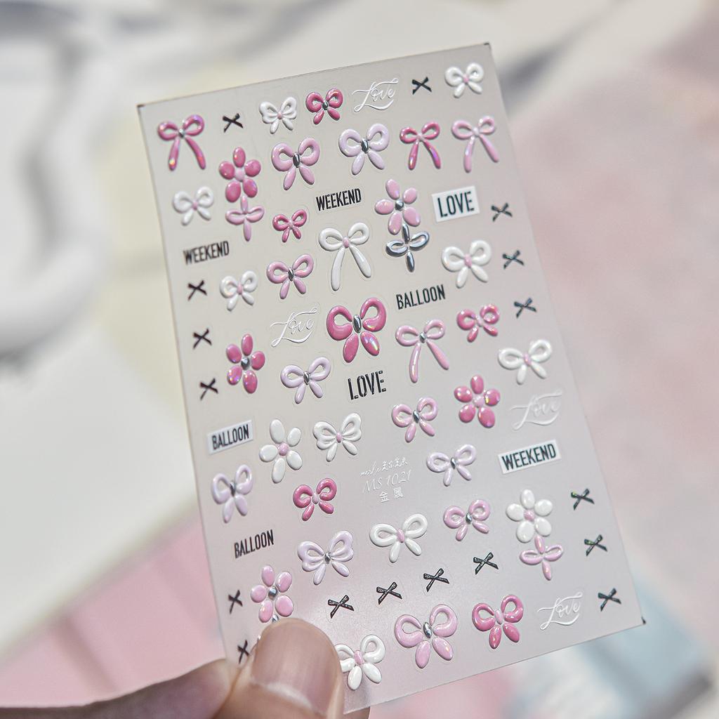 1Pcs Fashion Black White Silver Polka Dot Matrix Diffusion Pentagram Star Starburst Cross-shaped Adhesive DIY Nail Art Stickers