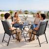 Folding Garden Chairs, Set of 4, Steel Frame, High Backrest, 58 X 62 X 97 Cm, Black