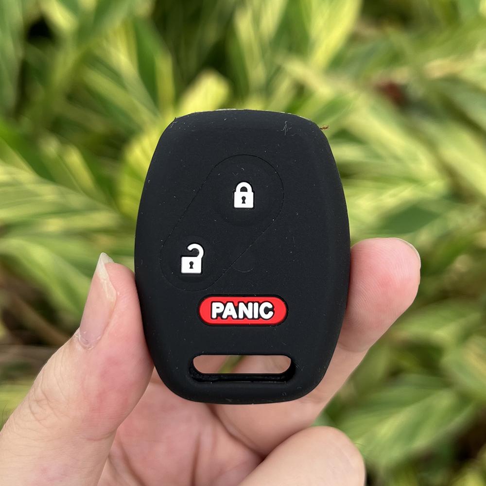 

3 Button Silicone Car Key Cover Case Protect Skin Bag Rubber Shell for Honda FIT INSIGHT Civic Accord CR-V Ridgeline Key Chain