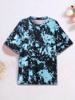 Roupas infantis Menina Camiseta Manga curta 3D Tie-Dye Print Crianças Roupas de verão Casual Desenho animado Gola redonda Roupas infantis Tops