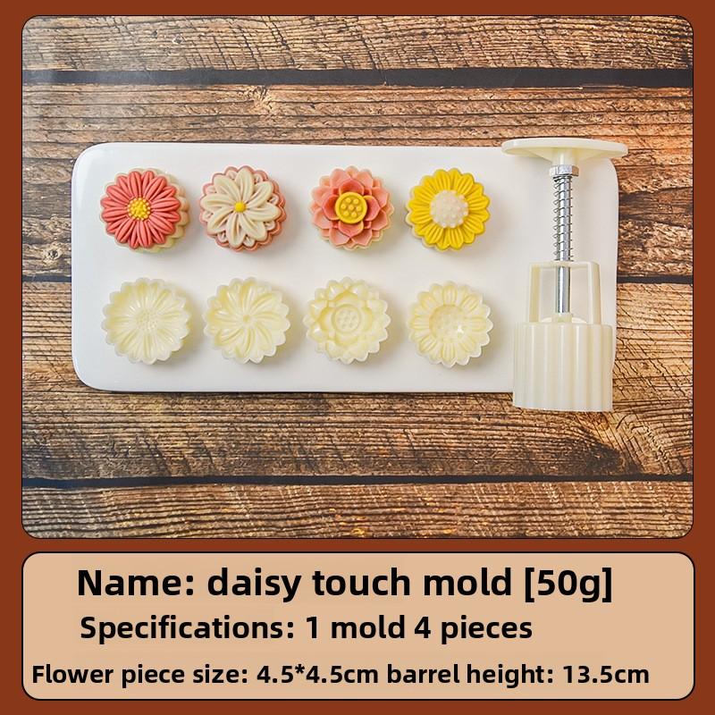 New Mid-Autumn Festival Mooncake Mold, Three-dimensional Cherry Blossom Hand-pressed Home Ice Skin Baking Mold