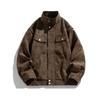 Men American Style Casual Turn Down Collar Pu Leather Flight Bomber Jacket