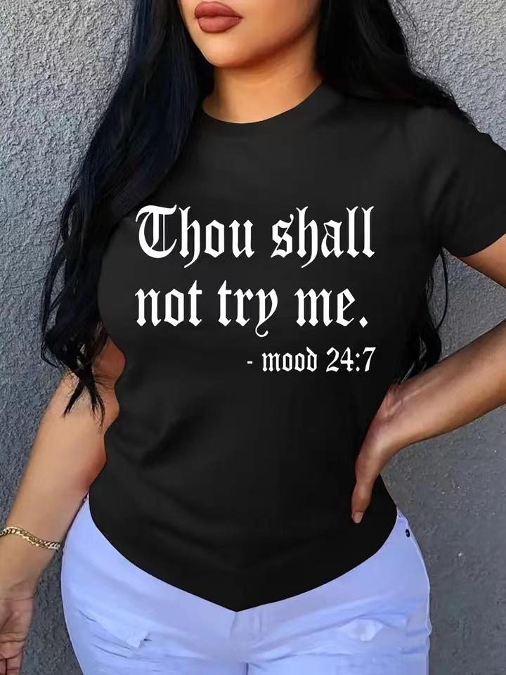 

Европейская и американская повседневная футболка с принтом и круглым вырезом, весна и лето, короткий рукав, женская футболка с круглым вырезом M