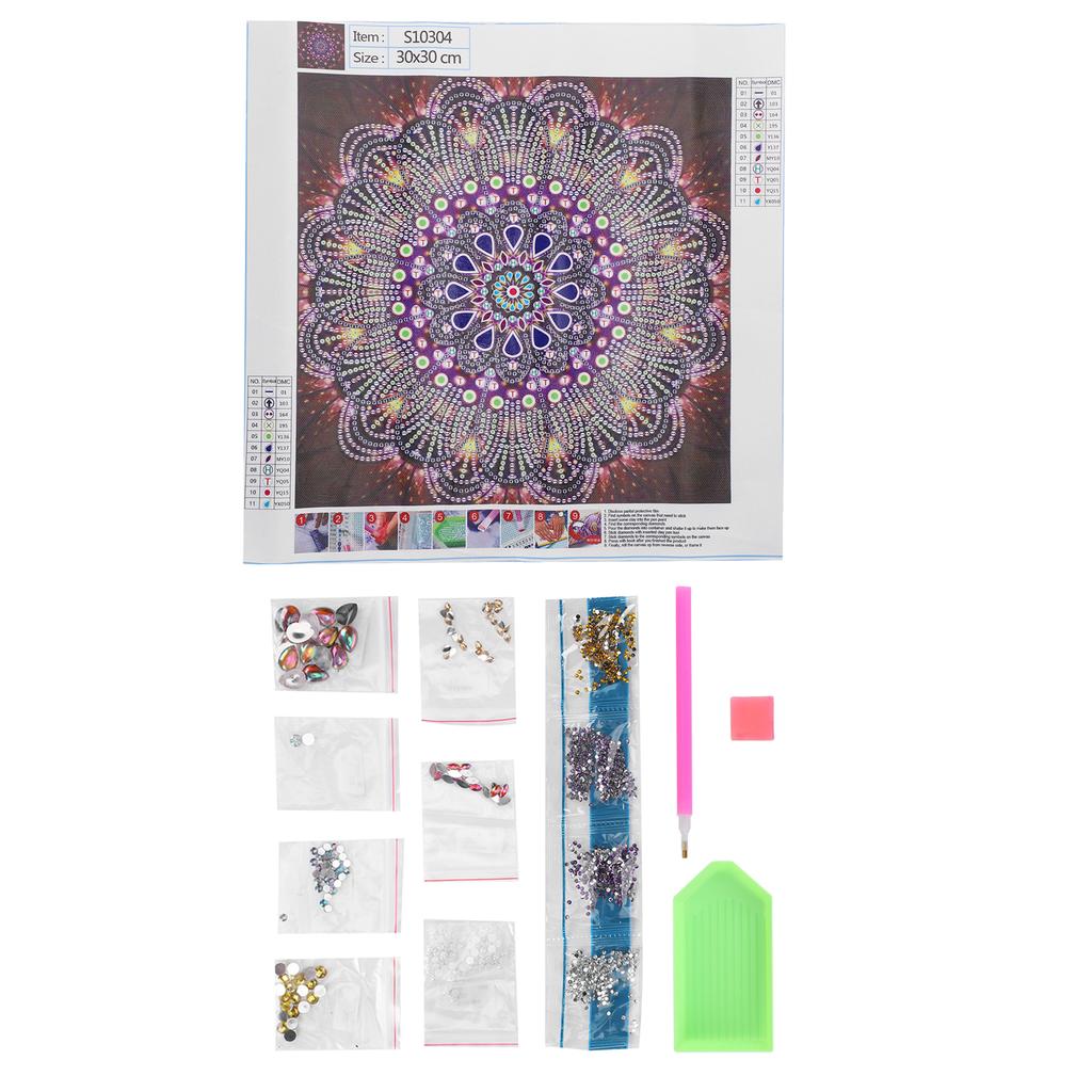 5D Diamond Painting Kit Picture Mandala Flower Living Room DIY Decorative Drawing 30x30cm