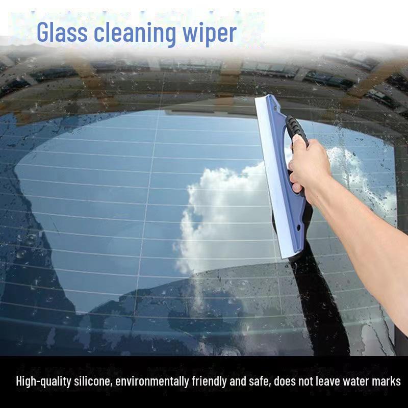 Răzuitor auto din silicon în formă de D: Îndepărtare delicată a apei fără deteriorarea vopselei - Ideal pentru ferestre și curățare.