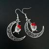 Bohemian Retro Colorful Bird Moon Earrings
