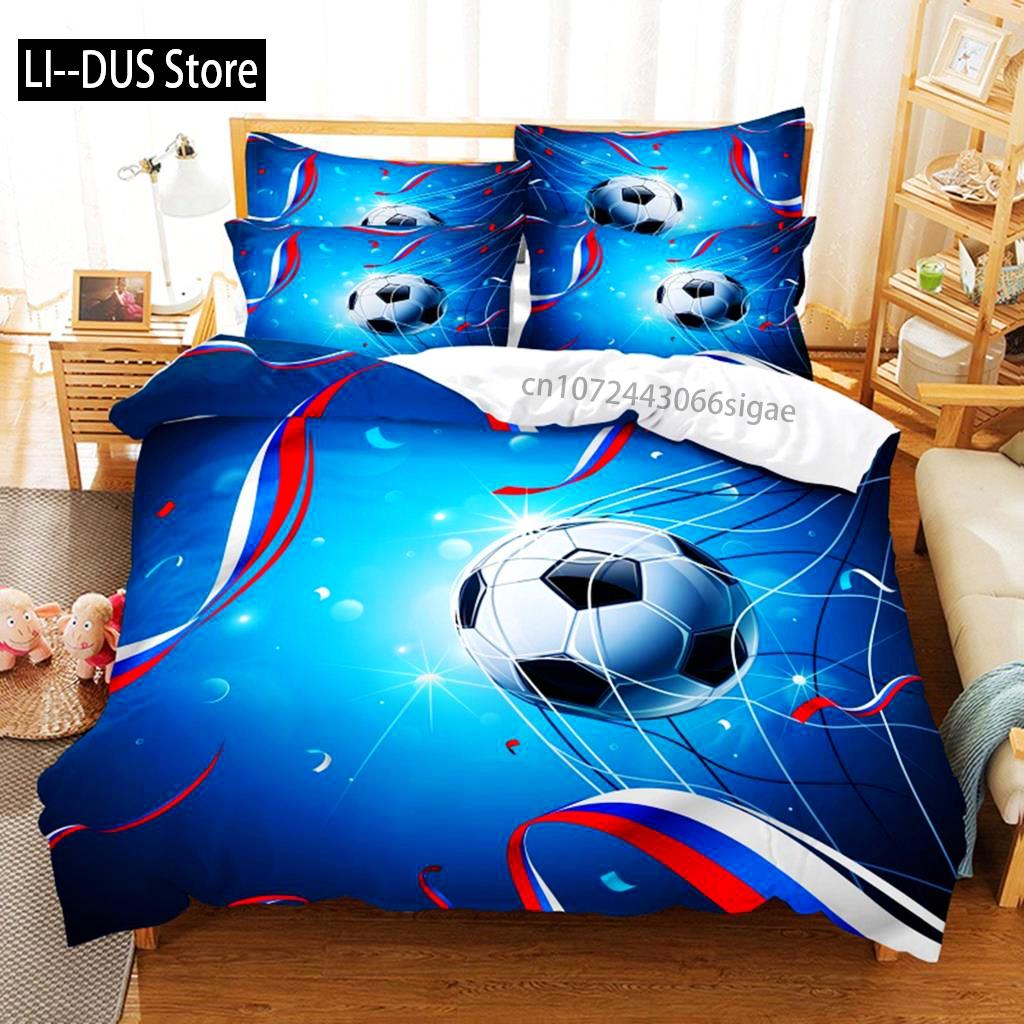 Football Bedding Set Competitive Sports Boy Duvet Cover Set King Quilt Cover Youth Children's Double Duvet Cover Bedding Set