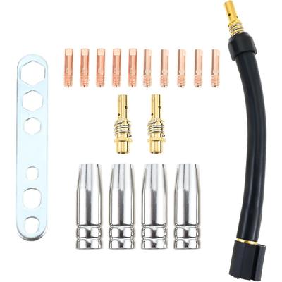 360 Flexible Mig Welding Gun Neck Extension Kit 030"" 0.8mm 035"" 0.9mm M6 Nozzle Holder Diffuser Guard Torch Neck for MB15 15AK