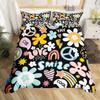 Rainbow Duvet Cover Kawaii Tropical Fruits Bedding Set Pineapple Lemon Doughnut Orange Strawberry Comforter Quilt Cover Set