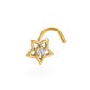 316L Stainless Steel Zircon-Inlaid Flower Star Nose Ring Stud