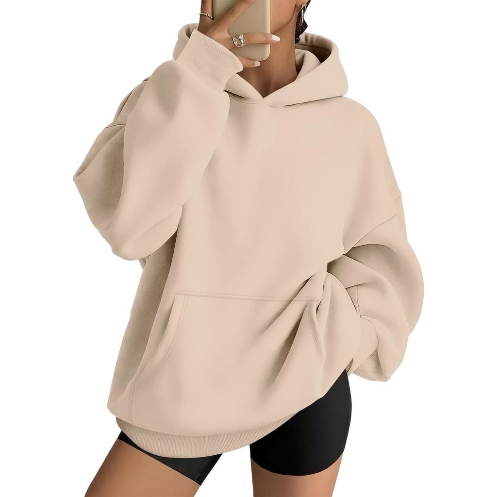 Women's Oversized Drop Shoulder Hoodie Pullover Long Sleeve Casual Loose Fit