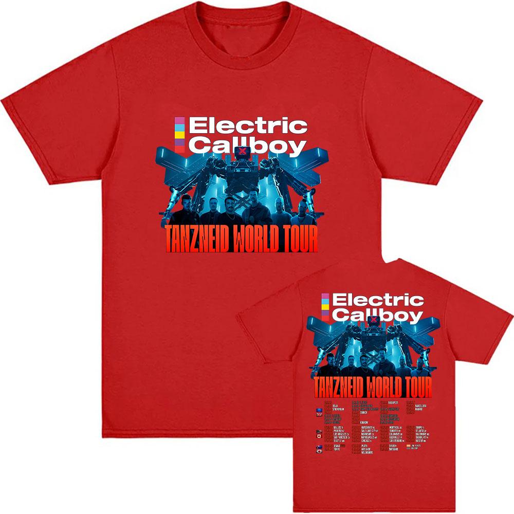 Electric Callboy Tanzneid World Tour Tshirts Unisex Streetwear Short Sleeve Cotton Male Tshirt Fashion Rock Band Graphic Tees S