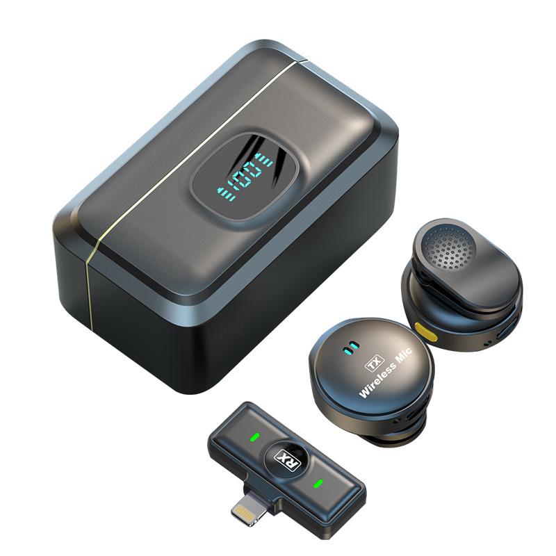 Magnetic Wireless Lavalier Microphone Set with Noise Reduction for Live Streaming & Video Recording