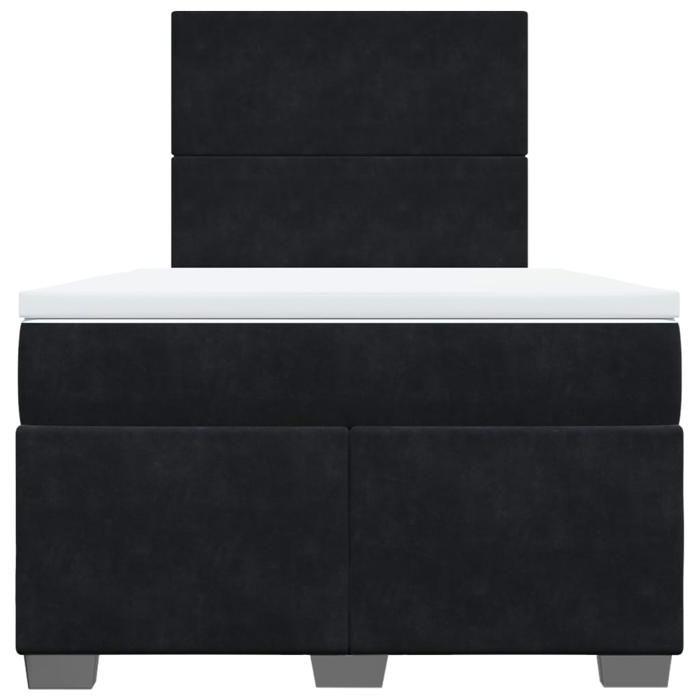 Maison Exclusive - Sommier à lattes de lit avec matelas noir 120x190 cm velours