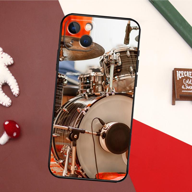 Musikinstrument Trommel Hülle Für iPhone 16 15 14 Plus 13 12 11 Pro Max Mini 7 8 Plus X XR XS Max Abdeckung