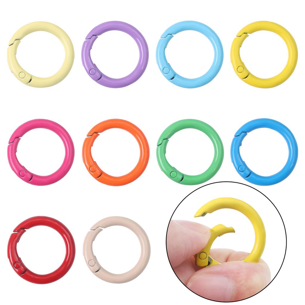 2/5Pcs O-Shape Spring Clasps Round Keychain Bag Clips Hook Connector For DIY Buckles Craft Making