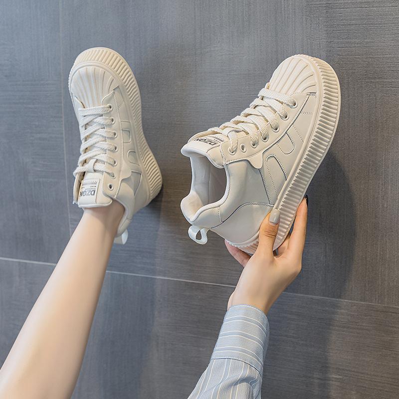 High-top leather little white shoes women's ins tide 2025 autumn and winter new popular spring and autumn Korean version versatile platform sport