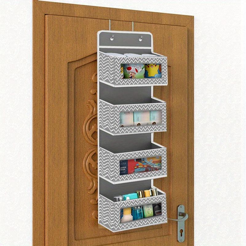 

1шт 4-х уровневый подвесной органайзер для двери, стеллаж для хранения, большая вместимость, подвесной ящик для хранения косметики, игрушек