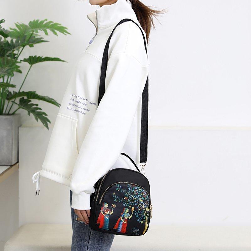 Oxford Cloth Womens Crossbody Bag With Zipper Pocket For Daily Use