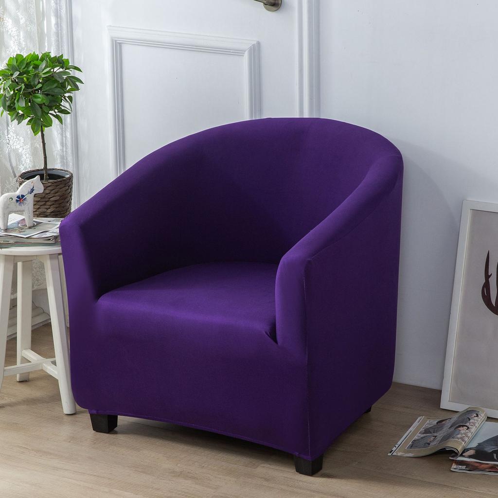 Solid Color Thickened Silver Fox Velvet Sofa Cover Milk Silk Semi-circular Arc Sofa Chair Cover Internet Cafe Single Sofa Cover