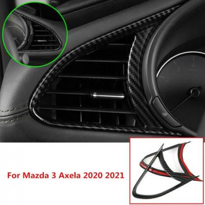 Carbon Fiber Front Side Air Outlet Vent Cover Trim For Mazda 3 Axela 2020-2023