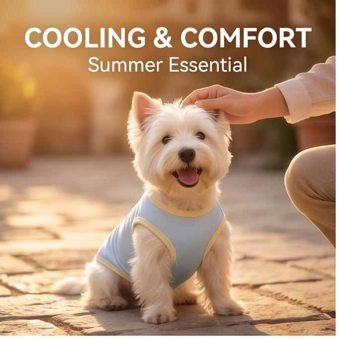 2026 New Reflective Pet Cooling Vest, Lightweight Breathable Clothes for Small Dogs, 6 Sizes, Summer Outdoor Wear