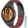 Strap Bracelet for Samsung Galaxy Watch 4/5/6 40/42/43/44/45/46/47mm, Black / Red