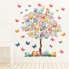 Creative Floral Tree with Eggs and Butterflies Wall Sticker Self-Adhesive Removable for Living Room Kids Room Home Decor