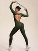 Cross-Border Hot-Selling Moisture-Wicking Breathable Seamless Backless High-Elasticity Tight-Fit Yoga Jumpsuit