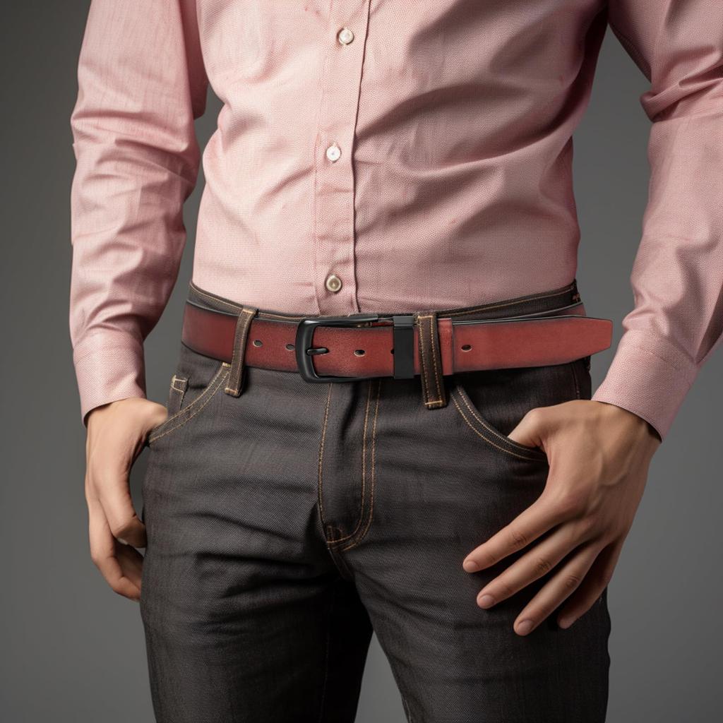 [EsengNoyi] Men's Casual Leather Belt, Large Size, Business, Brown, Suitable for Suits, Gentlemen, Students, Men, Gift, Father's Day, 125cm