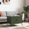 VidaXL Coffee Table, Side Table with Legs, End Table with Door, Living Room Storage Furniture, Olive Green 843034
