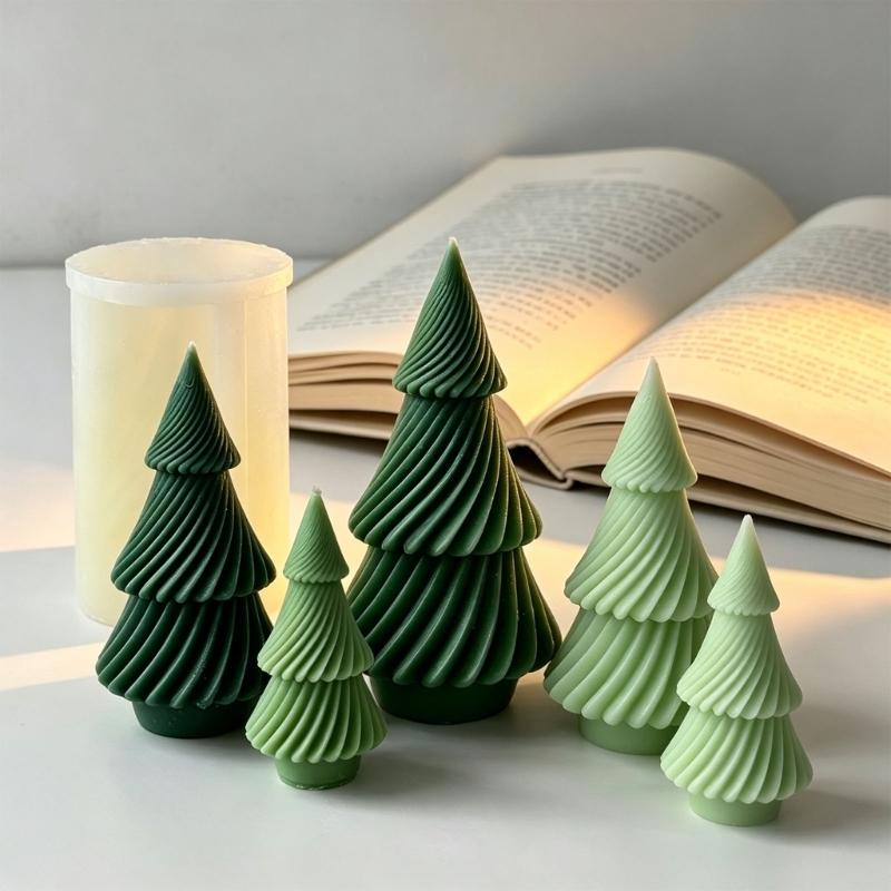 Flexible Holiday Tree Casting Mould for Candle Making, Christmas Decorations, Gypsum Craft and Epoxy Resin Projects