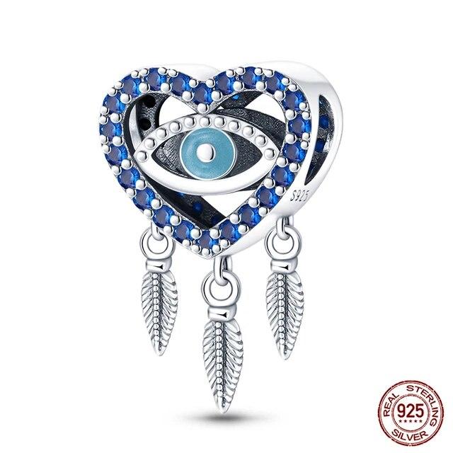 925 Sterling Silver Colorful Zircon Dreamcatcher Charms Beads Pendants FitFashion Original Bracelets DIY Jewelry Making