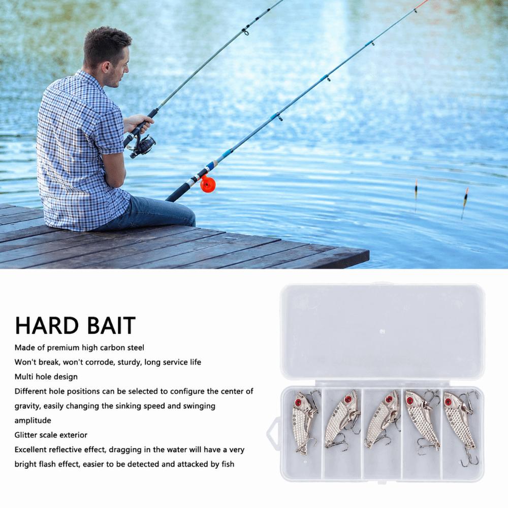 5PCS VIB Fishing Blade Lure Metal Fishing Lures Durable Swimbaits Crankbaits  For Trout