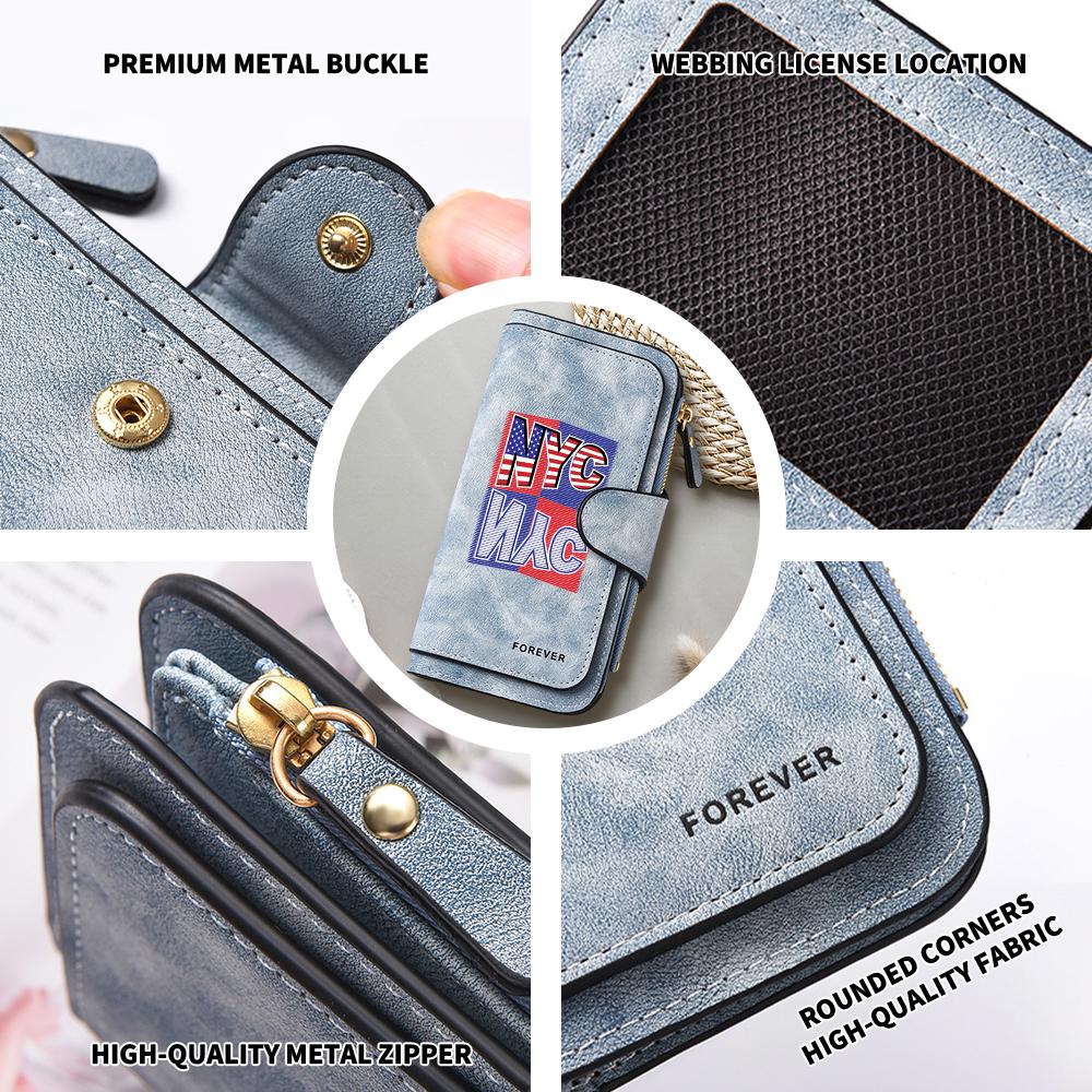 NYC Printed Long Purse Multi Card Slots Fashion Portable Wallet for Daily Use
