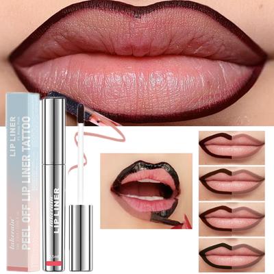 Wodoodporna konturówka do ust Peel Off Tattoo Lipgloss Wodoodporna, trwała, matowa szminka w odcieniu brązu, konturówka do ust Tear-off Lips Stain Cosmetic