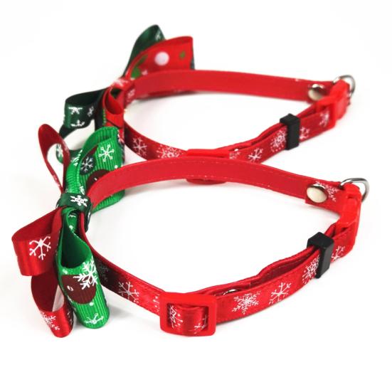 Christmas Cat Dog Collar Bow Tie Gift Adjustable Bell Neck Strap Pet Supplies