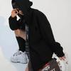 High Street Hettegenser Menn Retro Glidelås Langermet Løs Jakke Kåper Harajuku Casual Goth Hettegenser Y2K Streetwear